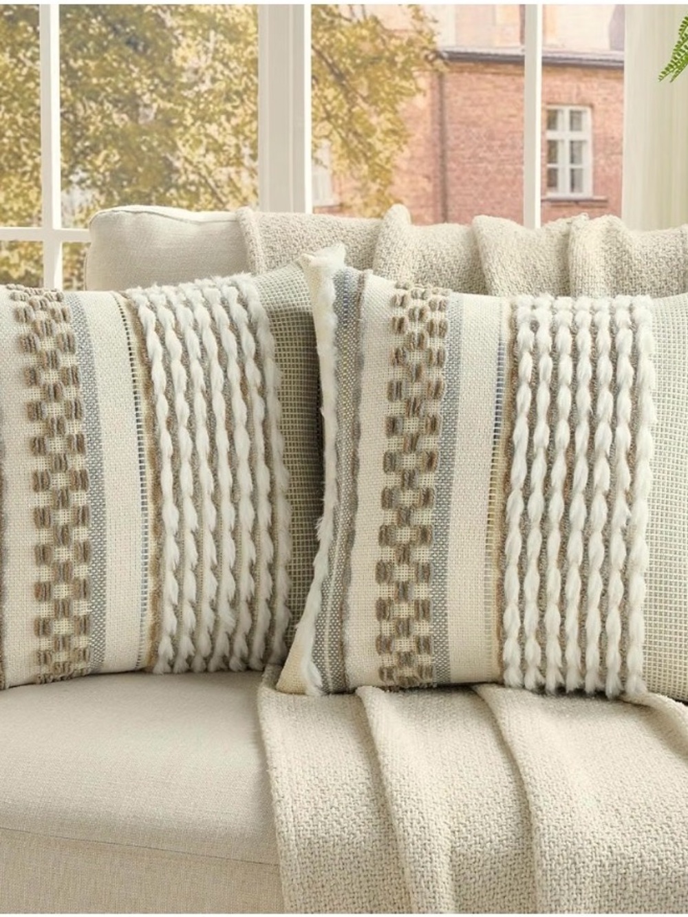 2 Pack Tufted Throw Pillow Covers 18" x 18" New